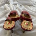 Two Lips Faux Snakeskin Peep Toe Slingback Pumps Red Size 6.5 Photo 10