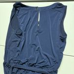 Spense Dark Blue Sleeveless Lace up chain wide leg Jumpsuit size 6P EUC Photo 4