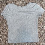 SO Juniors  gray basic ribbed crop top ribbed short sleeved casual lettuce hem Photo 2