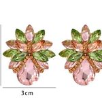 Earrings jewelry Multicolored Shiny Rhinestone accessories for women NEW Green Photo 5