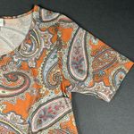 LuLaRoe Classic Tee Womens Small Orange Paisley Boho Comfortable Short Sleeve Photo 5