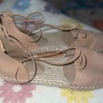 Eileen Fisher  Lace Up D’Orsay Lee Espadrille Latte Flat Sandal Size 9 NWOT Photo 0