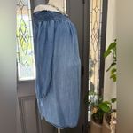 Isabel Maternity Soft Lightweight Chambray Pregnancy Dress On/Off Shoulder XL Blue Photo 2