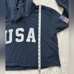 Brandy Melville Navy USA Cropped Hoodie Photo 6