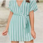 Pink Lily ✨ Striped Sage Sz Large Romper✨ Photo 1