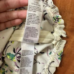 Topshop US 2 Light Yellow Crop Top Ruffle Strap Tank Purple Floral Vine Photo 5