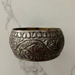 Anthropologie Vintage Silver Engraved Embossed Cuff Bracelet Photo 0