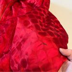 FUDA International Women SZ Medium Red Silk Bomber Jacket Vintage Mob Wife *FLAW Photo 6
