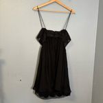Mac Duggal Mac Duggal Black Beaded V Neck Chiffon Rose Hem Mini Formal Dress Size 4 Party Photo 8