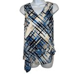 White House | Black Market WHITE HOUSE BLACK MARKET Geo Print Tiered Slanted Hem Top NWOT Size XS Photo 1