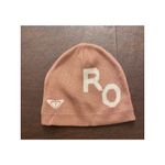 Roxy  Knit Beanie Hat Brown Tan Logo Slouchy Winter Ski Snowboard Pink White Photo 1