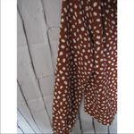 J.Crew  Women Blouse xs Brown White Print Long Sleeve V Neck Casual Ruffle Photo 3