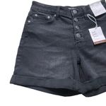 LC Lauren Conrad Women’s High Rise Cuffed Denim Shorts Size 2 Button Fly Stretch Photo 3