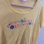 Victoria's Secret Y2K  Floral Embroidered Yellow T Shirt Size‎ Small Photo 3