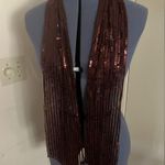 Icing  Brown Sequin Slim Scarf 59” x 6” Photo 0