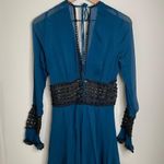 For Love & Lemons Celine Silk Crochet Long Sleeve Mini Dress Photo 4