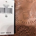 NEW Lauren Ralph Lauren Black Label Tooled Leather Pencil Skirt Sz 10 Brown Luxe Photo 9