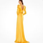Mac Duggal  Satin A-line gown maxi dress marigold 12404 size 6 UB Photo 1