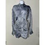 Faith Connexion Sky Stripe Silk Viscose Shirt Dress Suit Set NWT Size M NWT Blue Size M Photo 4