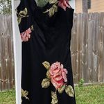 Silky Black Pink Floral Mini Dress S Photo 1