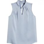 Halogen Twist Neck Sleeveless Blouse in Slate Blue Size Medium Photo 0