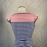 Draper James Draper James Stripe Ponte A-Line Dress Navy Coral Photo 7