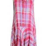 Maeve Pippa Pink Plaid Midi Swing Dress Photo 0