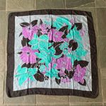 Purple/green multi square floral scarf 34x34 Purple Photo 1