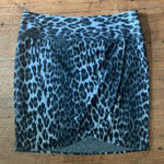 Lane Bryant black & gray cheetah print knit faux wrap 18 pencil skirt Photo 0