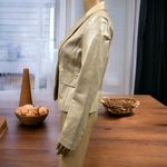 Worthington Genuine Leather Champagne Beige One Button Blazer Style Jacket Faux Pocket XS Photo 4