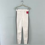 Spanx NWT Side Stripe White Vintage Grey Distressed Raw Hem Stretch Skinny Jeans Photo 3