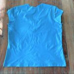 Chico's  Bight Aqua Blue Spandex Cap Sleeve Tee Size 2 (12) Photo 6