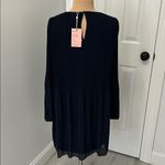 Quince Navy Chiffon Pleated Long Sleeve Mini Dress Size XS Photo 2