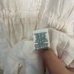 Bella Dahl  Ruffle Tie Neck Dress Pink Above The Knee 100% Linen Sz S Made In USA Photo 3