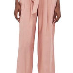 ZARA Basic Paperbag Waist Wide-Leg Pants in Soft Pink – Size Small Photo 0