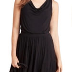 Maeve  by Anthropologie Brianne Black Cowl Neck Flare‎ Skirt Dress Size XS Photo 0