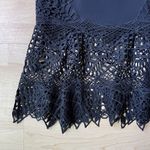 Jonathan Simkhai black macrame lace scalloped hem fit and flare dress size 2 XS Photo 9
