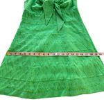 Alice + Olivia ALICE‎ + OLIVIA Roe Tie-Front Flare Dress Green Keyhole Mini Geometric Silk Sm 4 Photo 15