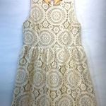 Bailey blue Cream Sleeveless Laser Cut Lace Overlay Fully Lined Dress XL Cream Photo 0
