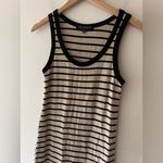 One Clothing Los Angeles Black & Cream Striped Long Dress Photo 1