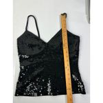 Saks 5th Avenue Saks Fifth Ave Glam Black Silk Sequin Camisole Top Spaghetti Strap Party Evening Photo 2