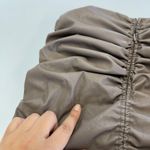 Sally LaPointe Skirt‎ Womens 4 Brown Grey Faux Leather Mini Ruched Tie Side Photo 11