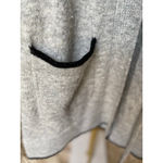 Elle Open Front Longline Cardigan Gray Black M Preppy Classic Buttery Soft Luxe Photo 5