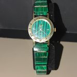 Michelle Louise Wristwatch Malachite Vintage Style Roman Numeral Gold Tone Bezel Green Photo 7