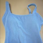 Kona Sol  Blue Ribbed One Piece Swimsuit Photo 1