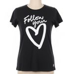 Victoria's Secret T-Shirt Womens XL Black White Follow Your Heart Graphic Casual Photo 0