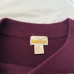 Jantzen Vintage Purple Floral Short Sleeve Sweater Top Grandma Embroidered Wool Photo 2