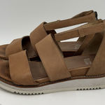 Eileen Fisher  Women's Keno Tan Leather Platform Sandal Wedge Heels Size 7.5 Photo 0