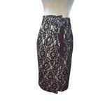 Worthington  Black Lace Pencil Skirt Knee Length Size 10 Photo 2