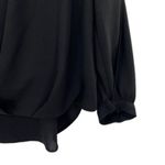 Vince Camuto Black Peekaboo Sleeve Draped Wrap Blouse Photo 6